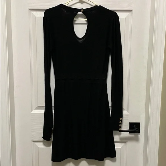 Lost & Found | Wool Blend | Black | Knit | V Neck |Mini | Pullover Dress |Size S - Picture 7 of 16